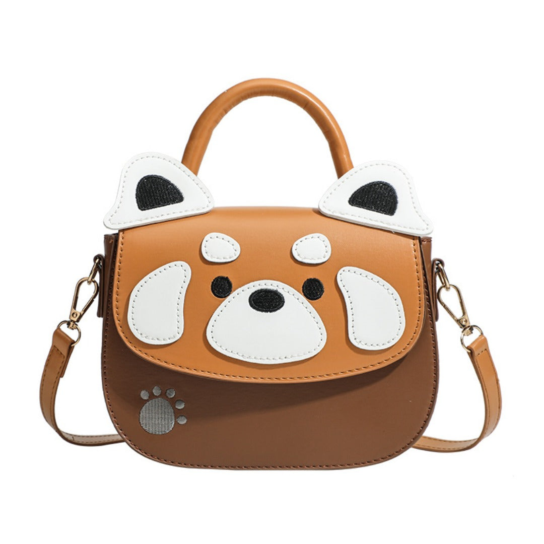 Design cute PU cartoon saddle bag, women's bag animal pattern small Crossbody bag, shoulder bag, mini top handle purse, toddler purse