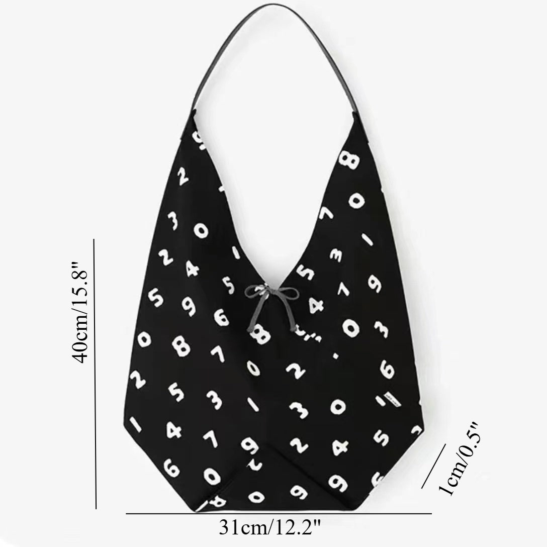 Bolso tote hobo, bolso sencillo de lona con estampado digital, bolso holgado versátil, bolso de hombro