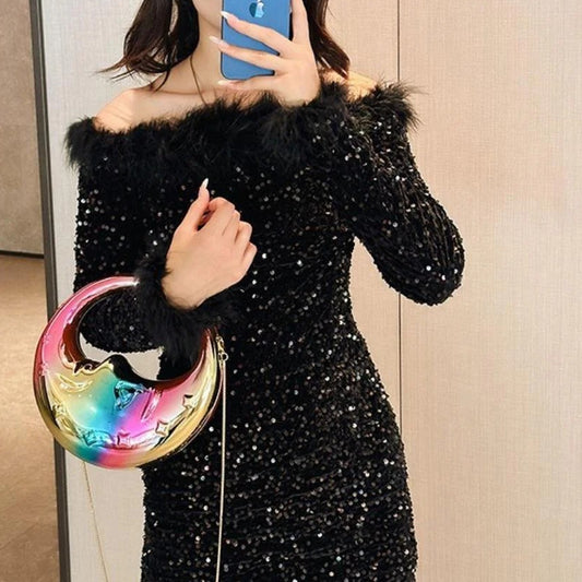 Party Decoration Evening Bag Evening Purse Clutch Purse Acrylic Dinner Bag Casual Versatile Chain Bag