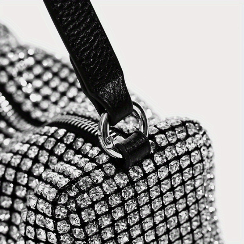 Bolso pequeño de fiesta con pedrería y cadena, bolso de hombro para la noche