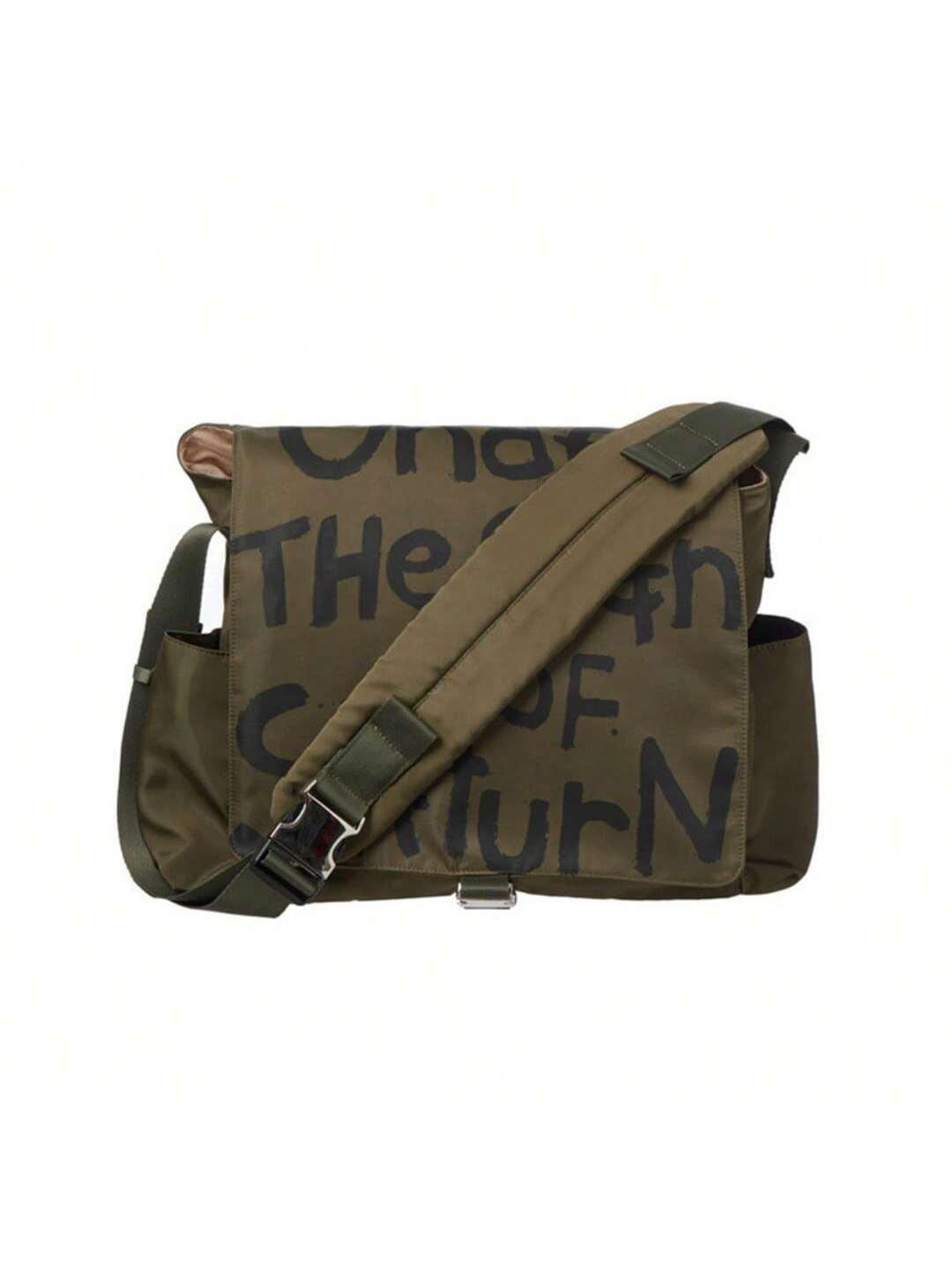 Bolso bandolera de lona con estampado de letras, impermeable, de nailon, ideal para estudiantes universitarias. Bolso de hombro estilo gótico punk, estilo Harajuku grunge.