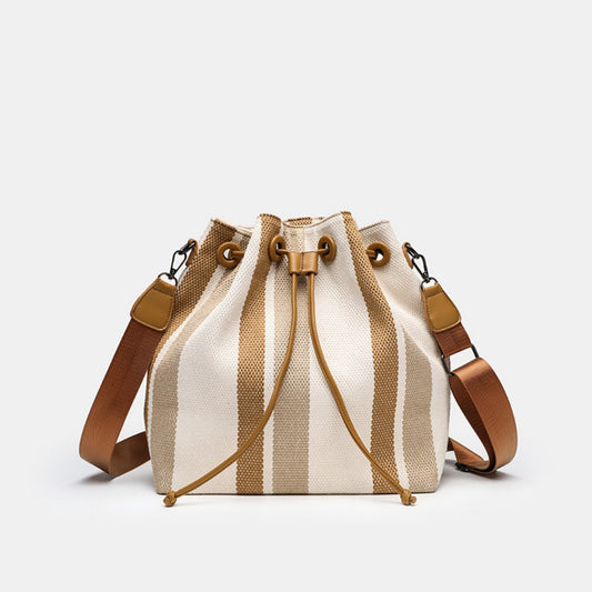 Bolso bandolera elegante de lona para mujer – Bolso tipo cubo de hombro a la moda, bolso tote pequeño vintage estilo universitario portátil