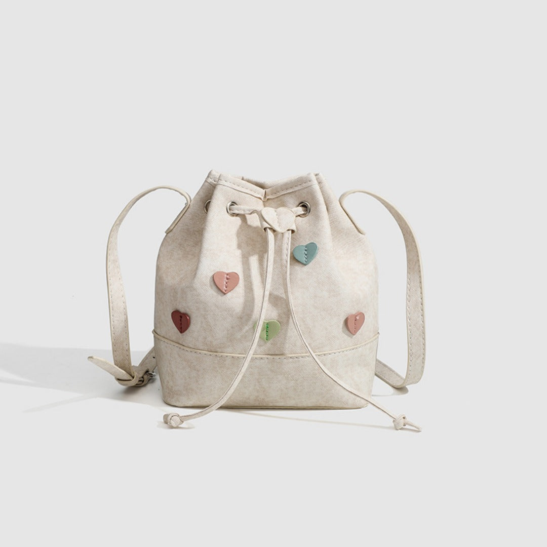 Bolso bandolera pequeño de moda – Bolso tipo cubo con cordón ajustable, ideal para estudiantes, bolso de hombro versátil tipo hobo