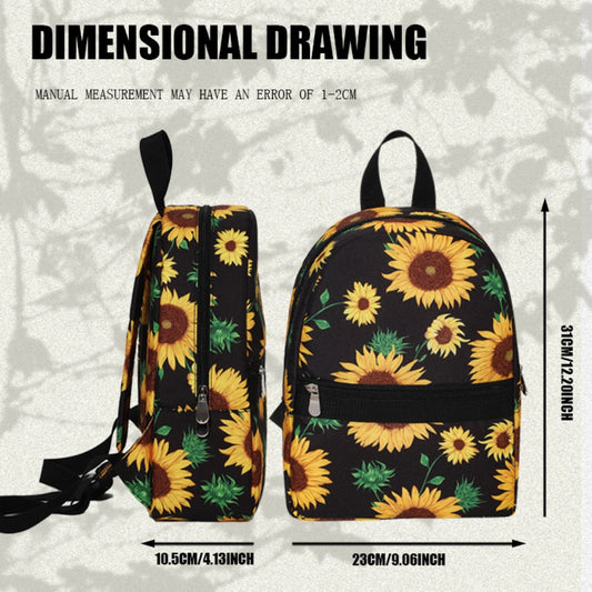 Mochila con estampado de girasoles, mochila ligera de gran capacidad, bolso de viaje, mochila de nylon para guardar artículos de viaje.