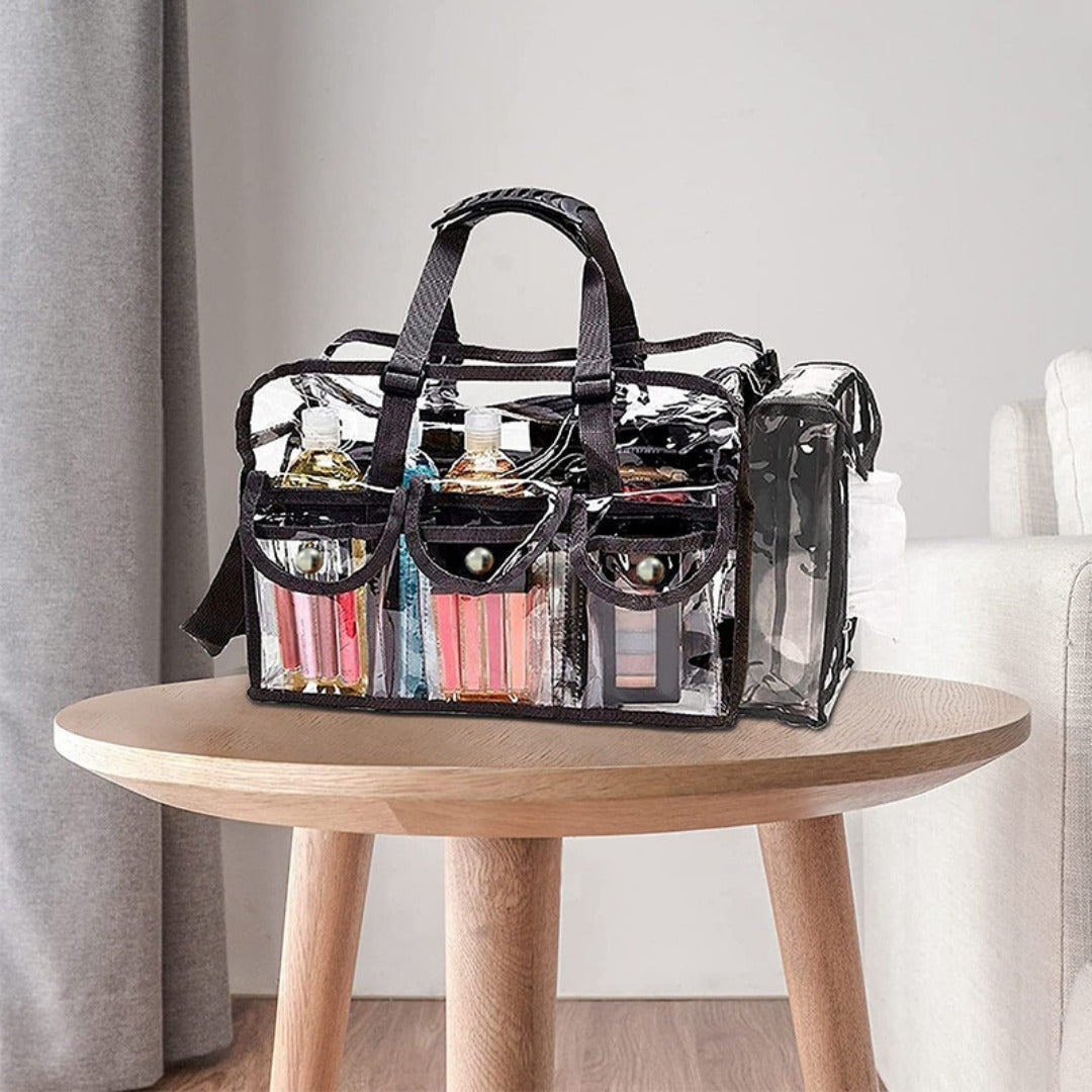 Neceser transparente de PVC, bolsa de baño impermeable, bolsa de playa, neceser de gran capacidad, bolsa de almacenamiento de gran capacidad