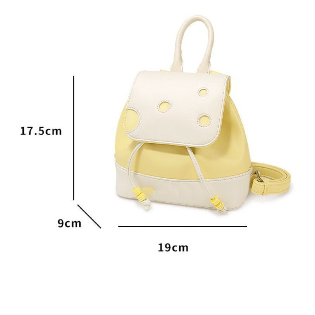 Adorable mochila de queso: una linda mochila pequeña para ir a la escuela con estilo en verano.