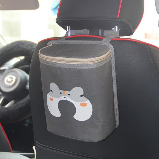 Bolsa aislante térmica para coche con diseño de dibujos animados, bolsa aislante térmica multifuncional para el respaldo del asiento del coche, bolsa de almacenamiento de película de aluminio para coche