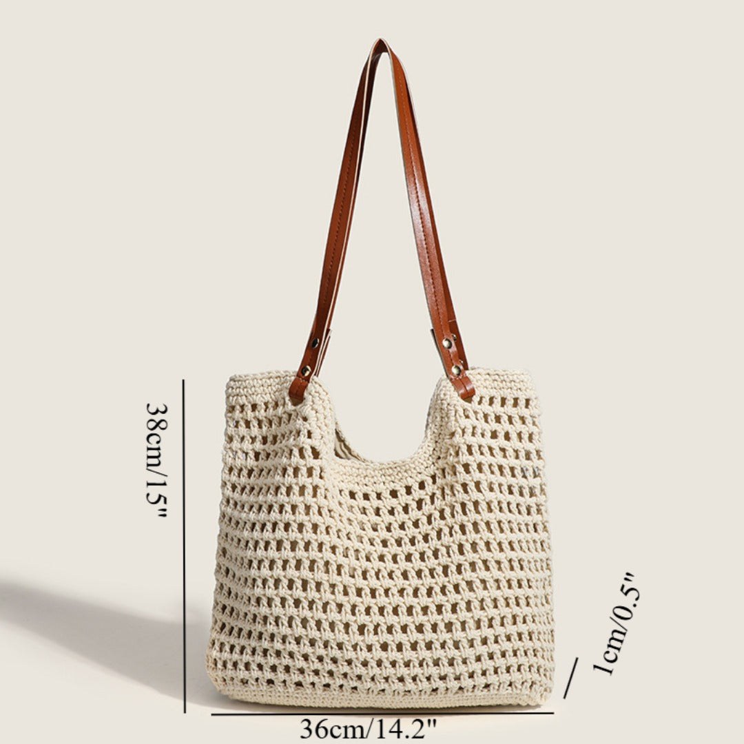 Bolso hobo tejido a mano, bolso informal versátil, bolso de playa, bolso de hombro de gran capacidad