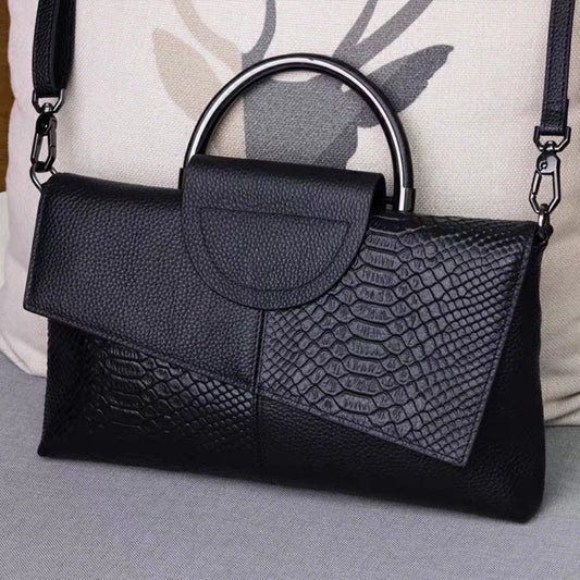 Bolso de mano de noche para mujer, de gran capacidad, ideal para banquetes, con estampado de cocodrilo, elegante y con estilo. Bolso bandolera.