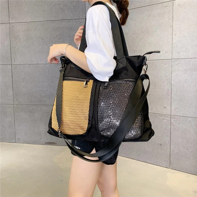 Large Shoulder Bag Simple Leisure Big Bag Nylon Mesh Shoulder Detachable Shoulder strap hobo