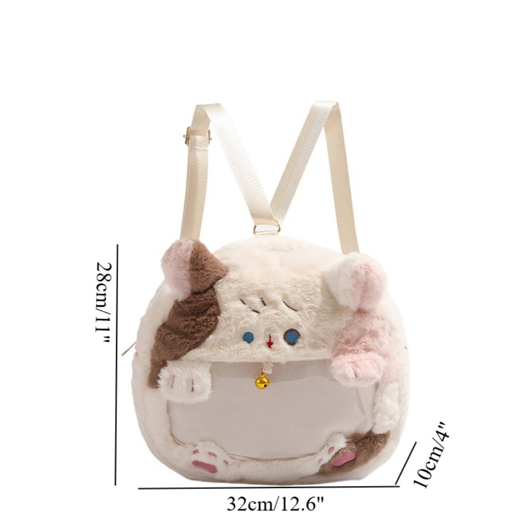 Mochila con estampado de gato, bolso infantil, mochila pequeña para estudiantes, mini mochila, mochila de peluche versátil