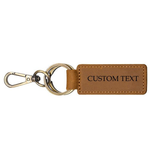 Custom Keychain, Personalized keychains, Real Leather Key Chain Holder Engrave Name Text, Customized Gifts for Men Women -dropshippingabc.com