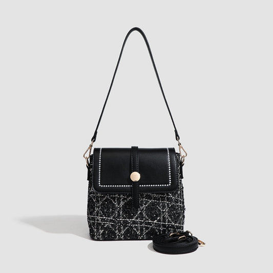 Bolso pequeño cuadrado elegante - Bolso bandolera de primavera para mujer con diseño sofisticado tipo hobo