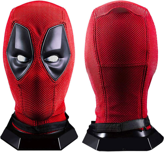 Superhero Wade Wilson Costume Halloween Red Helmet Mask Knitted Deadpool