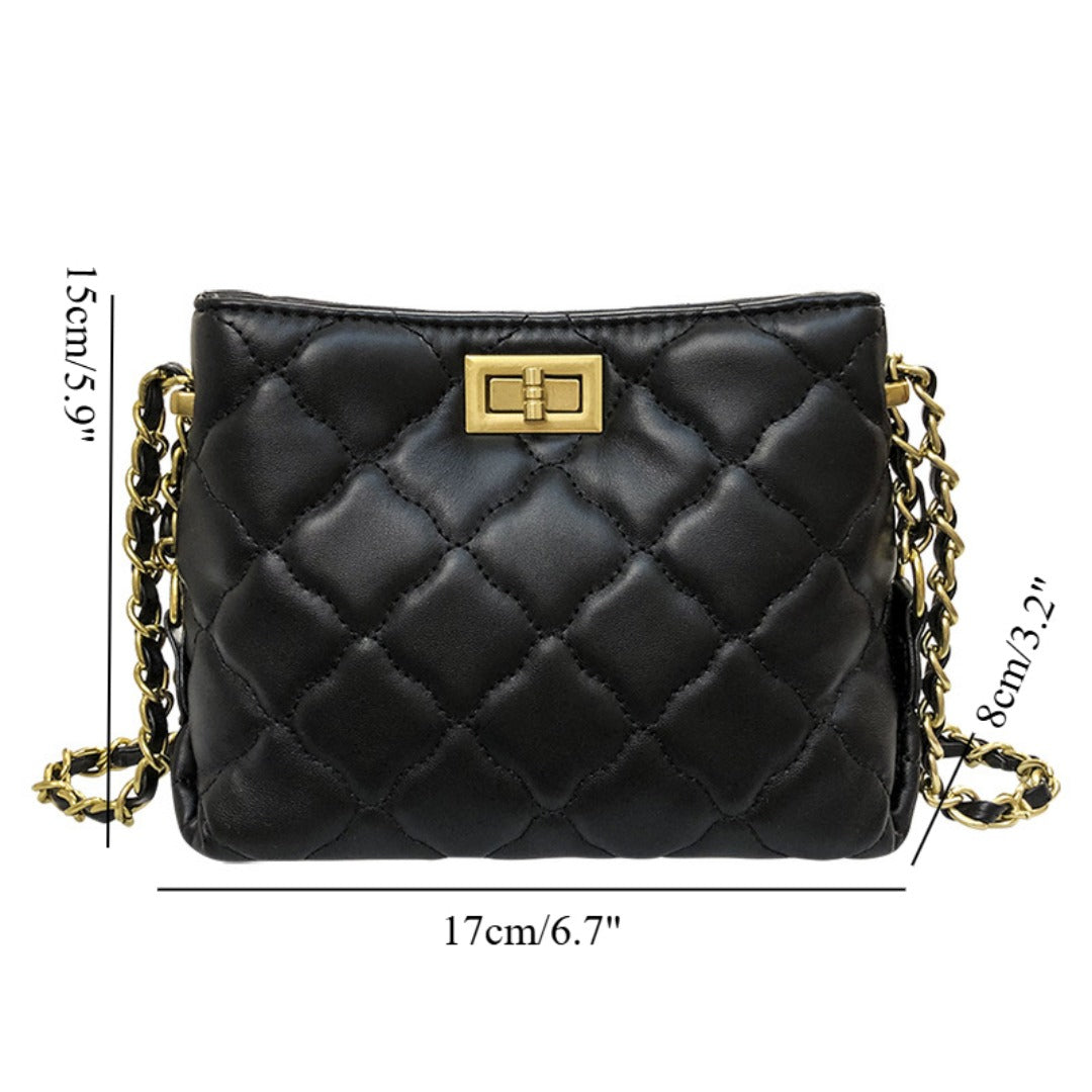 Mini bolso bandolera para mujer, bolso bandolera de cadena de diamantes, popular y versátil, ideal para primavera y verano.