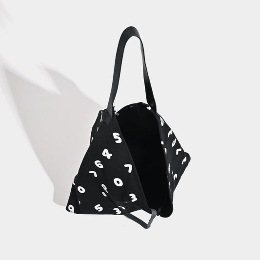 Bolso tote hobo, bolso sencillo de lona con estampado digital, bolso holgado versátil, bolso de hombro