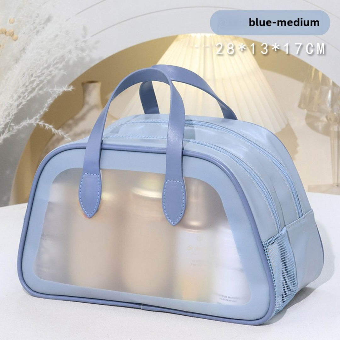 Bolsa de aseo con separadores para ropa húmeda y seca, bolsa de baño portátil e impermeable para guardar artículos de baño y piscina, neceser para viajes de negocios, neceser transparente, estuche de maquillaje transparente.