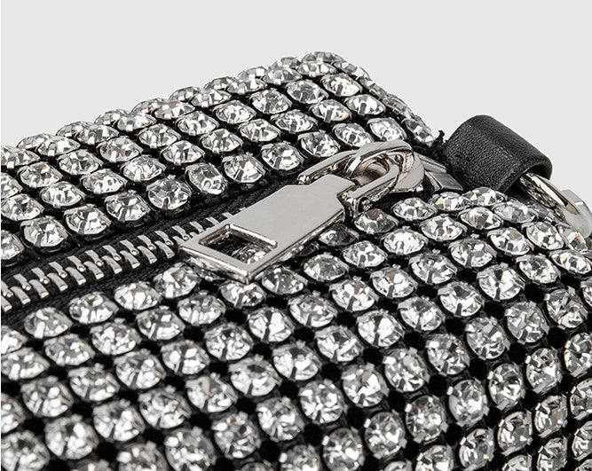 Bolso bandolera de noche con cadena y pedrería