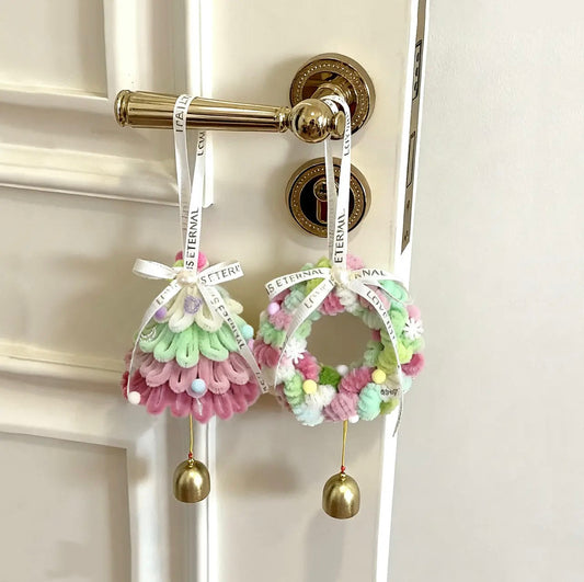Christmas tree twist stick DIY handmade wind chime car hanging door hanging decoration pendant shopping mall activities