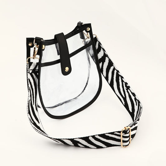 Bolso bandolera de PVC transparente de gran capacidad para mujer, con cierre magnético, estilo retro y pequeño.