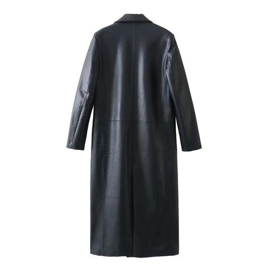 Women's Loose-Fit Faux Leather Coat