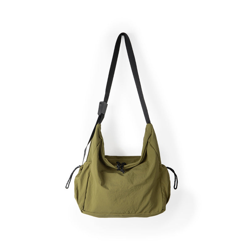 Bolso tote informal y versátil de nailon para estudiantes y mujeres; diseño delgado y bolso bandolera de gran capacidad.