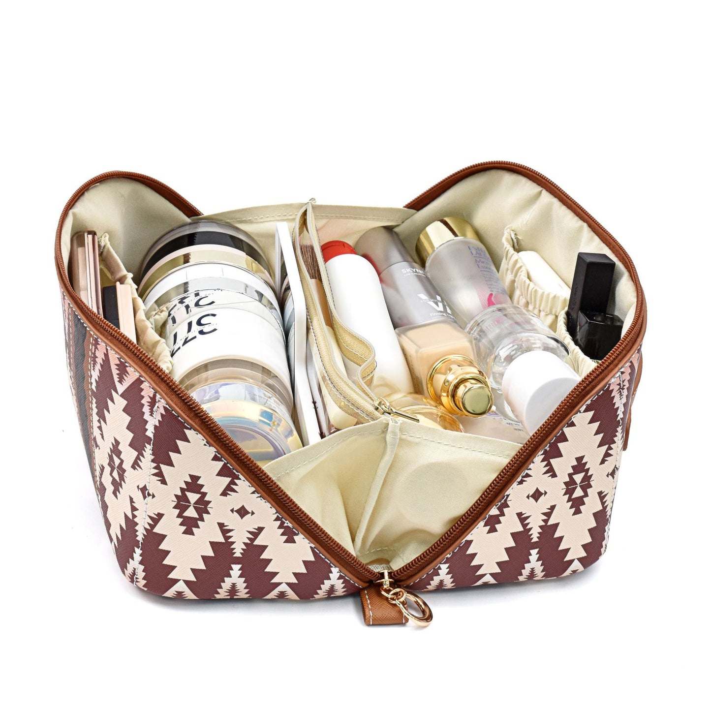 Neceser bohemio con forma de almohada de nube de poliuretano, estuche de cosméticos portátil de gran capacidad, neceser de viaje, bolsa de maquillaje de viaje, organizadores de neceseres de maquillaje, bolsas de maquillaje, pequeño