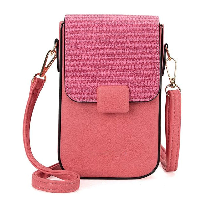 Bolso de mujer informal vertical para móvil, bolso bandolera pequeño de paja, bolso cruzado de moda