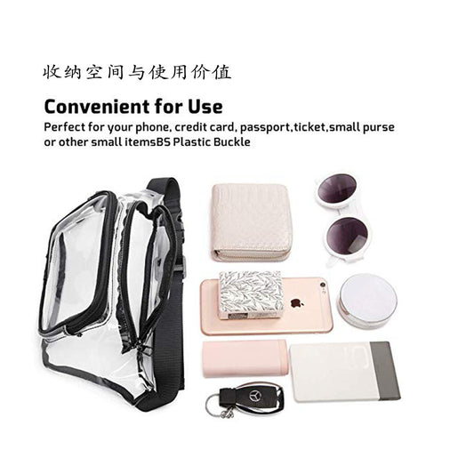 Riñonera transparente de PVC – Riñonera deportiva premium, impermeable para actividades al aire libre, ideal para rafting, fitness y viajes.