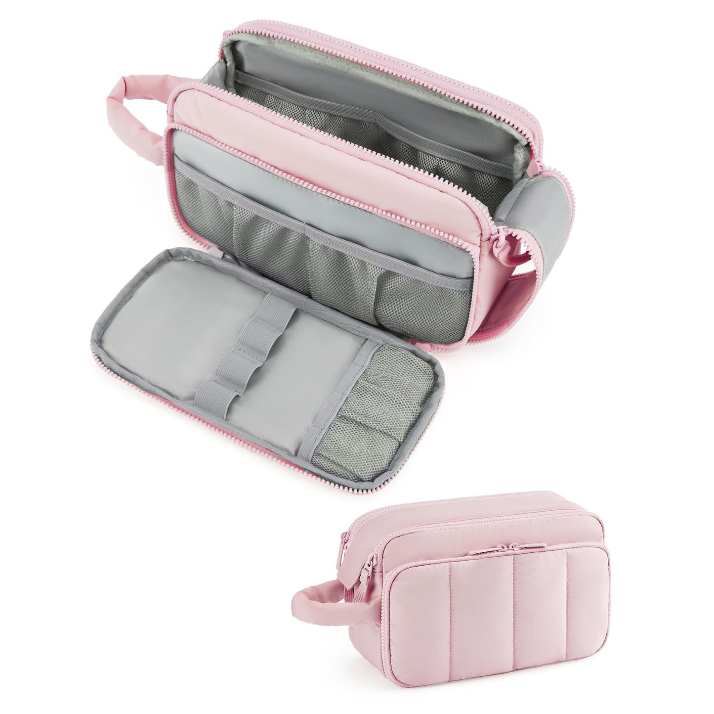 Neceser de viaje portátil – Bolsa de cosméticos compacta para guardar maquillaje, neceser de viaje con organizadores, bolsa de almacenamiento de cosméticos duradera para las necesidades de belleza en cualquier lugar