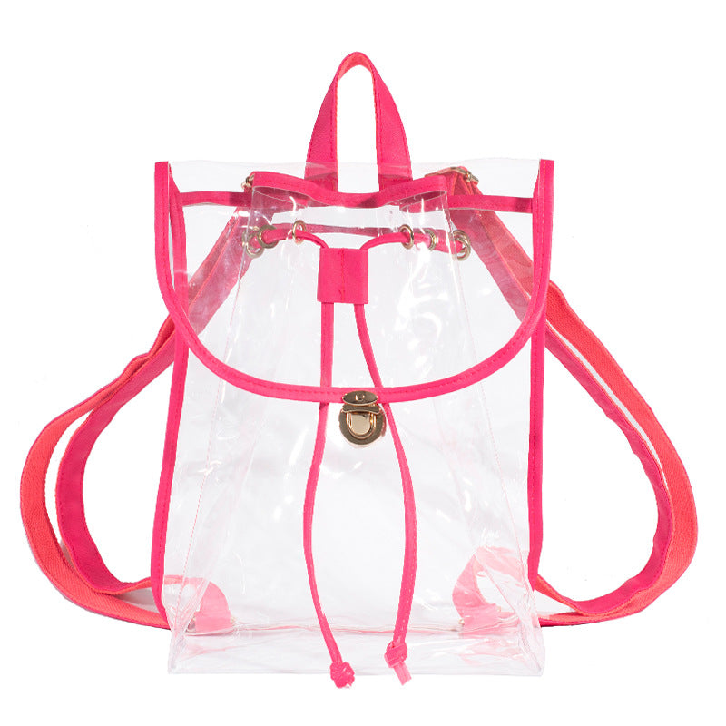 Mochila transparente de PVC, mochila de viaje para actividades al aire libre, mochila visible para el gimnasio