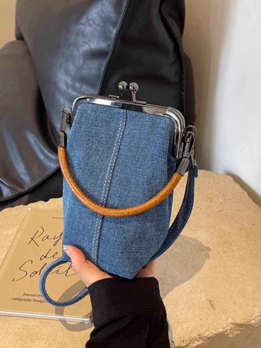 Clip bag, Denim bag, Mobile phone bag Crossbody bag, phone purse crossbody bag