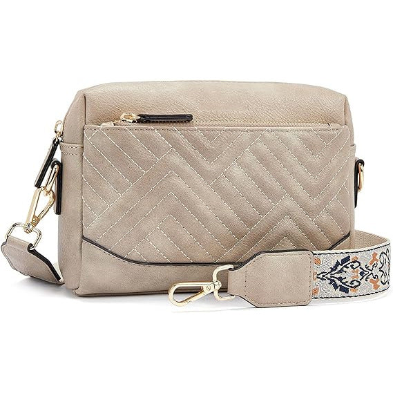 Bolso bandolera pequeño para mujer, acolchado y bordado a cuadros a juego, bolso cuadrado pequeño y sencillo, bolso de hombro tipo mensajero