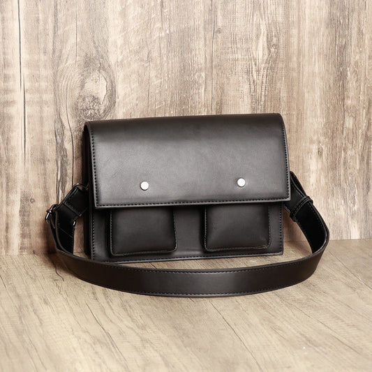 Bolso bandolera pequeño para hombre, elegante y sencillo bolso cuadrado pequeño de estilo retro, bolso bandolera de hombro para hombre