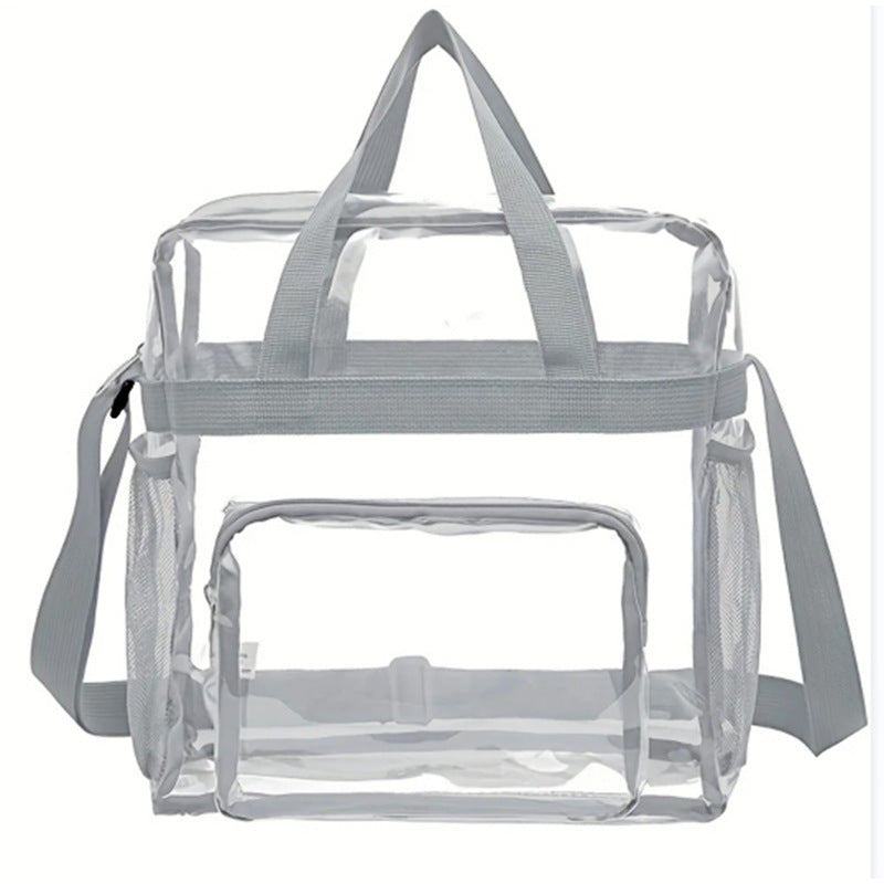 Bolsa de mano transparente de PVC de gran capacidad, bolsa de viaje portátil para lavado en frío,