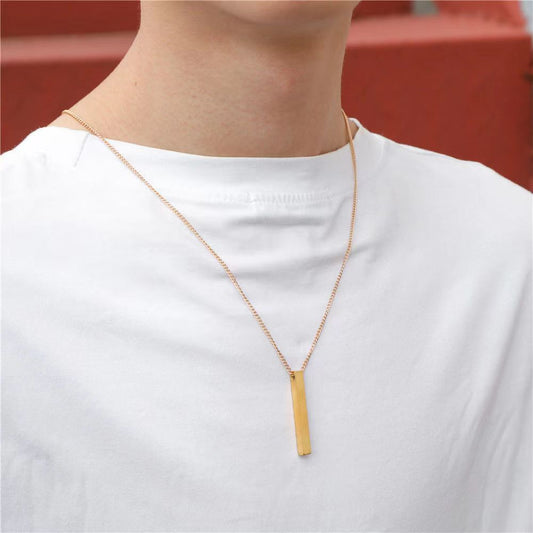 Geometric Bar Pendant Necklace