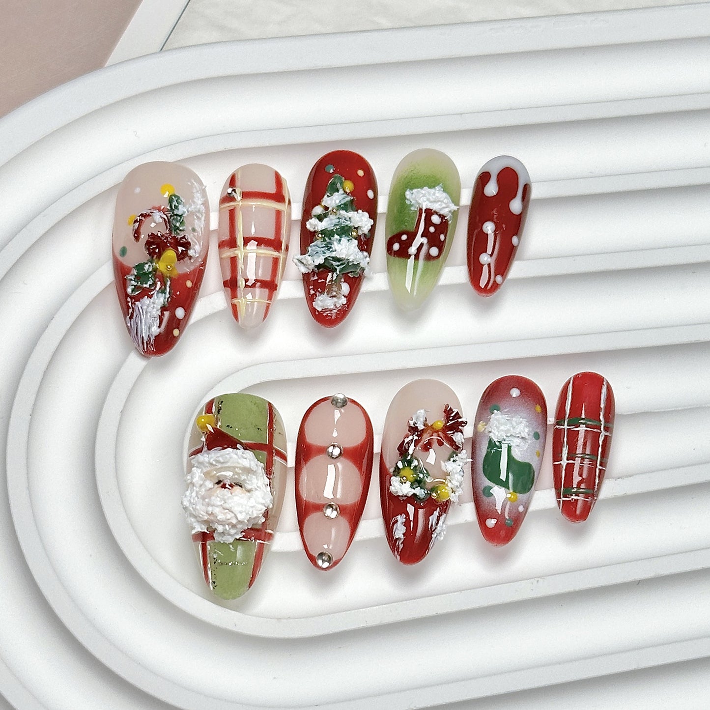 Christmas handmade nail wear boutique high-end nail art fake nail flakes autumn and winter