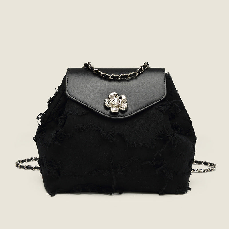 Mochila tipo bolso para mujer, mochila de cadena de diseño casual y moderno, mochila pequeña de hombro