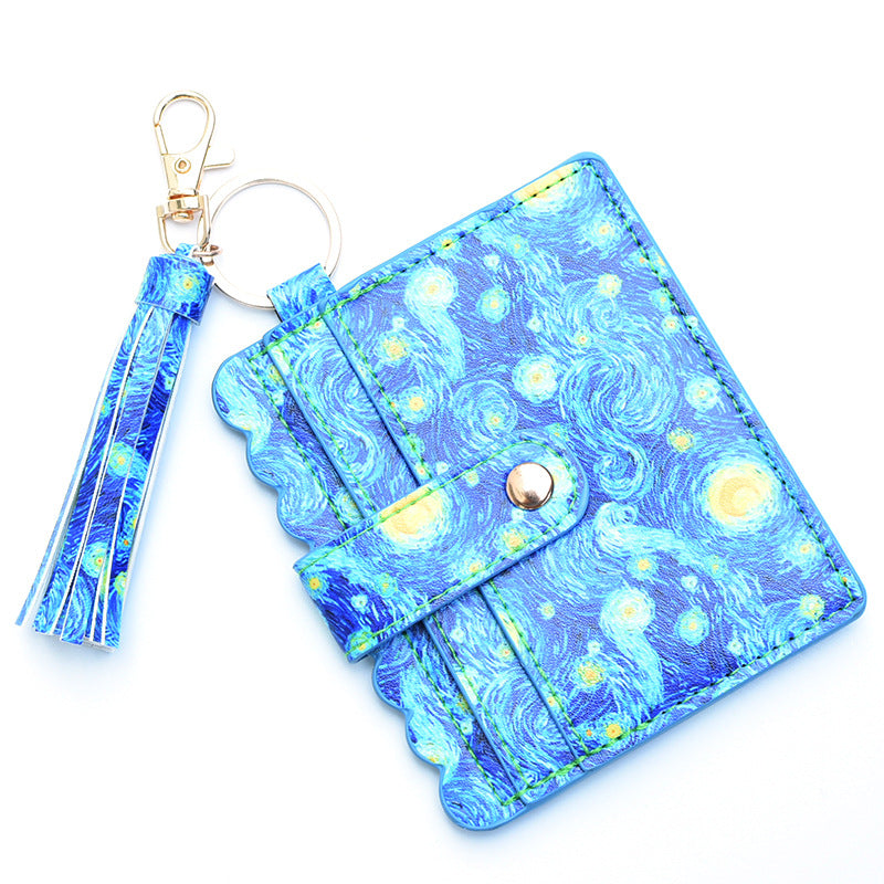 Women's Keychain Card Holder - Printed Front Pocket Wallet for Credit Cards & ID -dropshippingabc.com