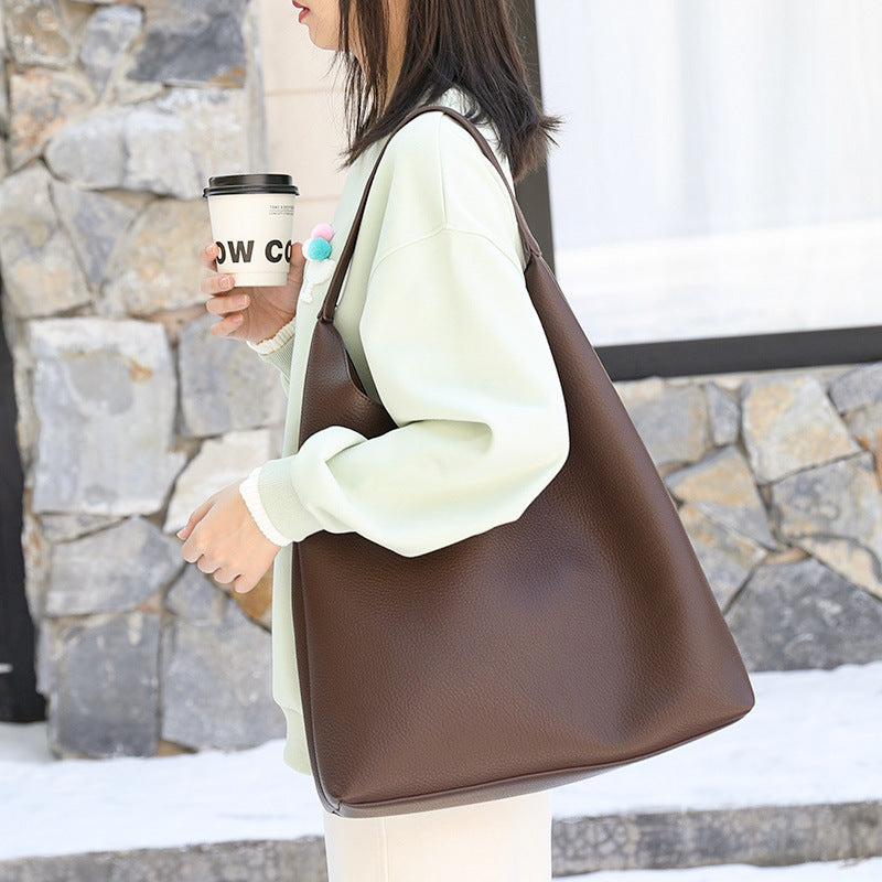 Bolso hobo retro informal, bolso de mano de moda, bolso de hombro de gran capacidad para mujer, de poliuretano.