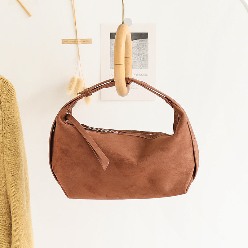 Casual soft texture underarm bag, minimalist commuter shoulder bag women, versatile hobo small square bag