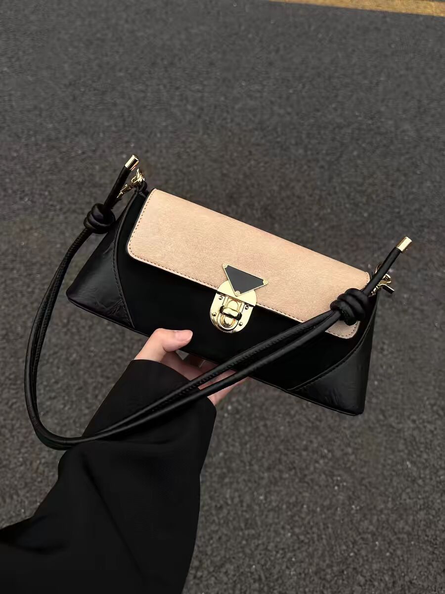 Bolso de hombro elegante, bolso baguette para la axila, bolso hobo de diseñador para mujer, exquisito bolso cuadrado