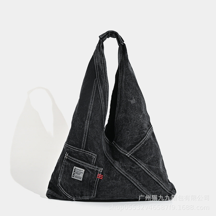 Bolso hobo de mezclilla lavada, bolso de hombro, bolso tote de gran capacidad, bolso versátil