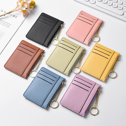 Ultra-thin new card bag for women, small and simple multi-card zipper change bag, large-capacity ID card holder, card holder. -dropshippingabc.com