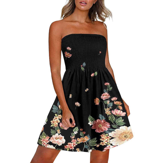 Printed Chest Wrap Dress Summer 3d Dress