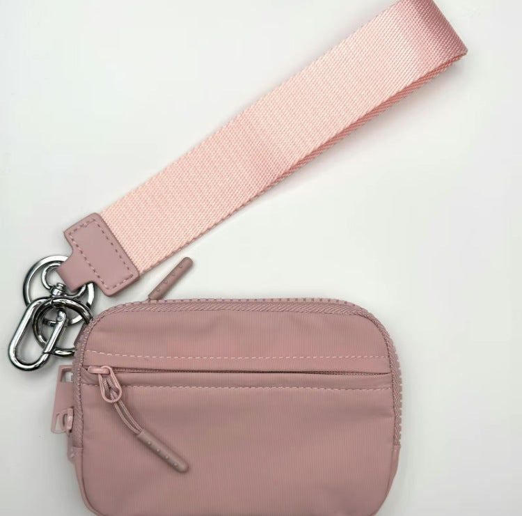 Bolsa de PVC transparente para tarjetas – Bolso de muñeca portátil para guardar tarjetas bancarias y monedas