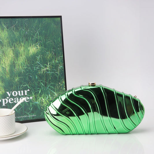 Bolso de mano minimalista de cadena con rayas acrílicas, bolso de noche, bolsos de noche formales para mujer, bolso de mano tipo clutch, bolso de mano tipo clutch informal.