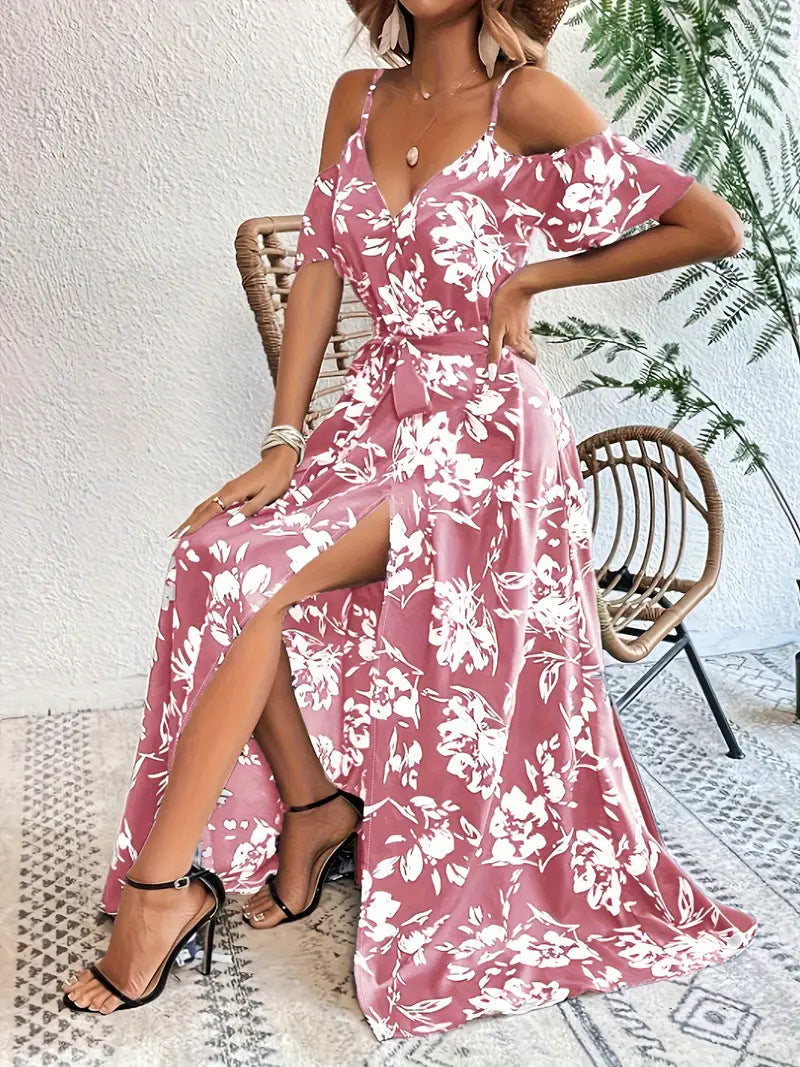 Floral Asymmetrical Maxi Dress
