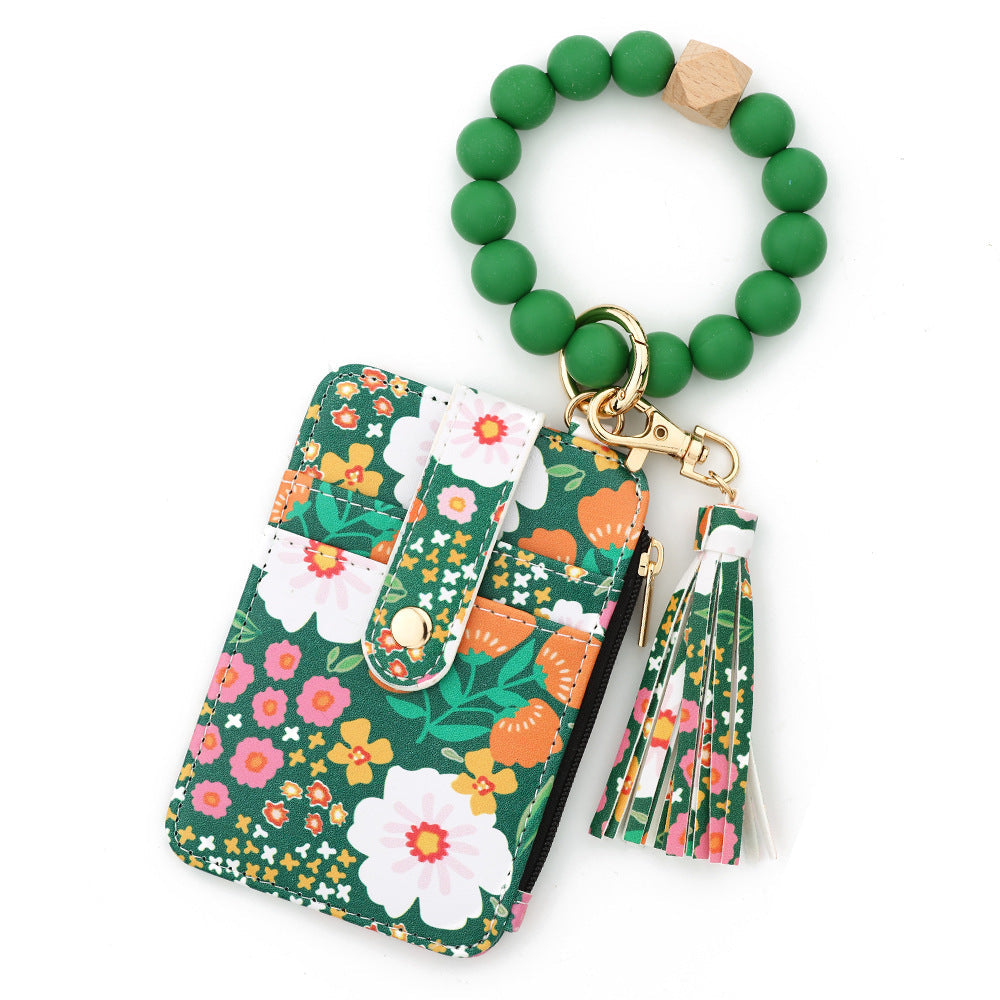 ID bag, silicone bracelet, floral folded edge card bag, TK printed leather wallet, keychain. -dropshippingabc.com