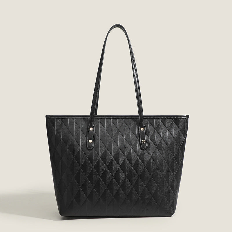 Women top handle purse, large capacity student tote bag, fashion handbag, texture solid color versatile shoulder bag